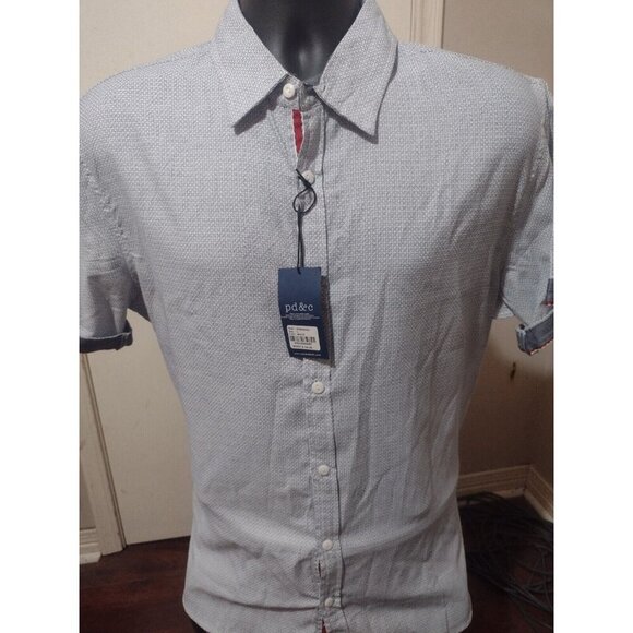 Paper Denim & Cloth Other - PD & C Men's Shirt Classic Fit Large L Gray/Blue Paper Denim Cloth Button Front